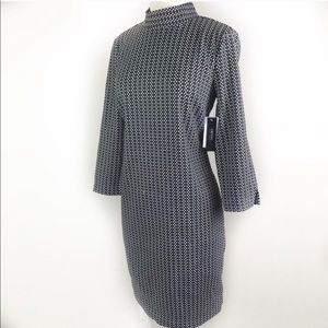 Isaac Mizrahi Long sleeve mod mini dress mock neck